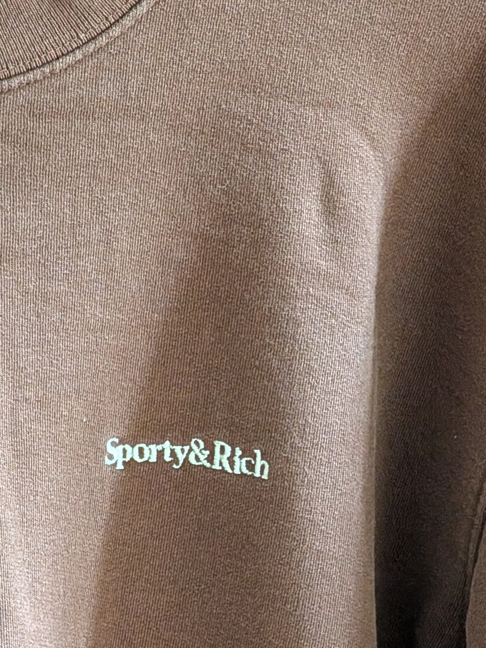 Sporty & Rich Sporty Neutral Graphic Crewneck Sweatshirt In Brown - M - Picture 3 of 6